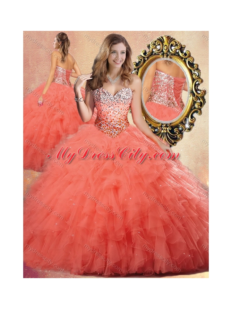 Pretty Ball Gown Quinceanera Dresses with Beading and Ruffles