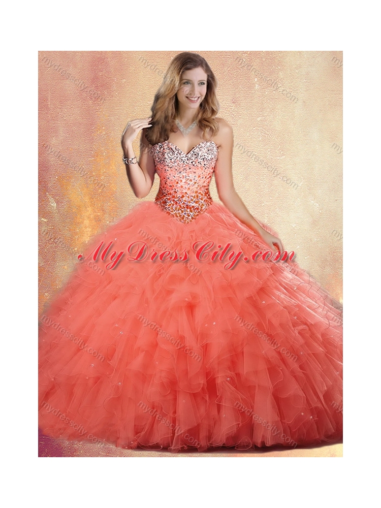 Pretty Ball Gown Quinceanera Dresses with Beading and Ruffles