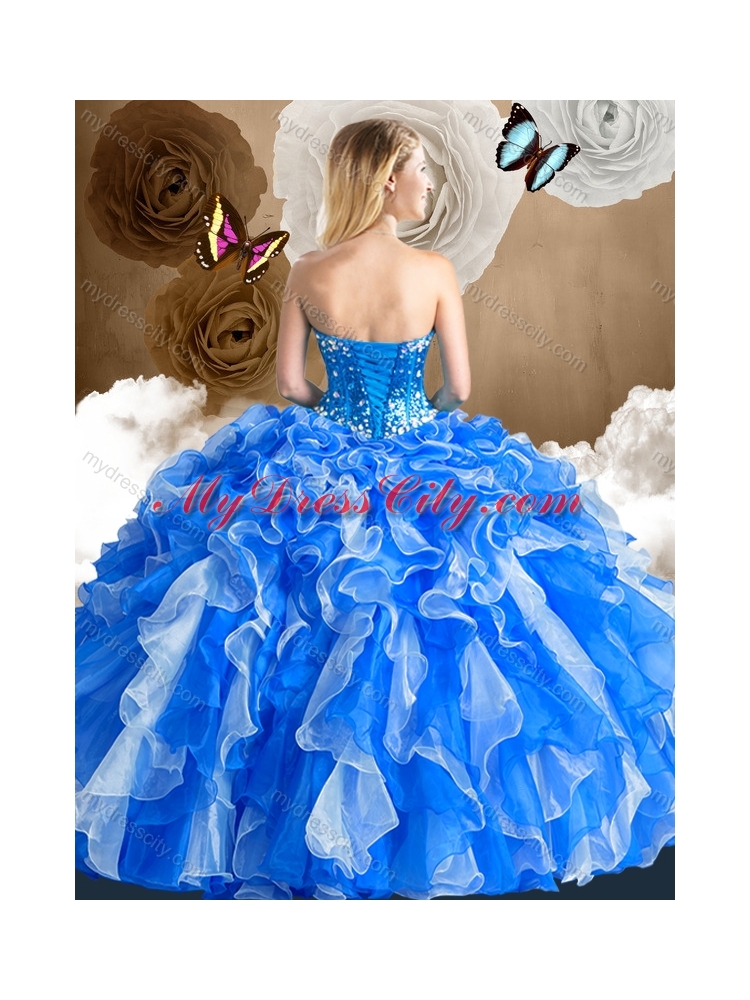 Pretty Multi Color Quinceanera Dresses with Ruffles and Beading