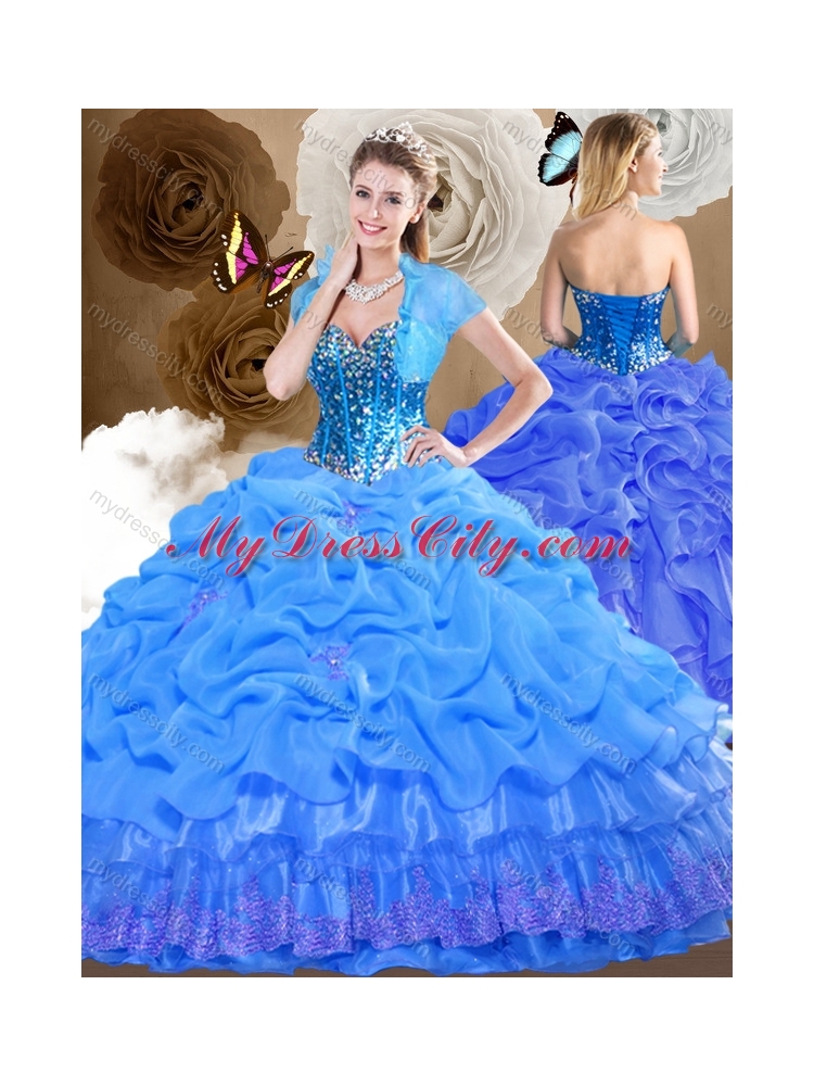 Romantic Sweetheart Quinceanera Dresses with Beading and Pick Ups