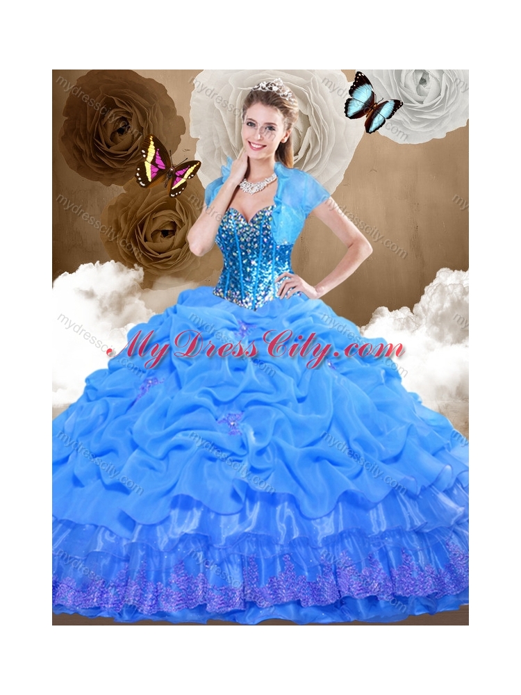 Romantic Sweetheart Quinceanera Dresses with Beading and Pick Ups