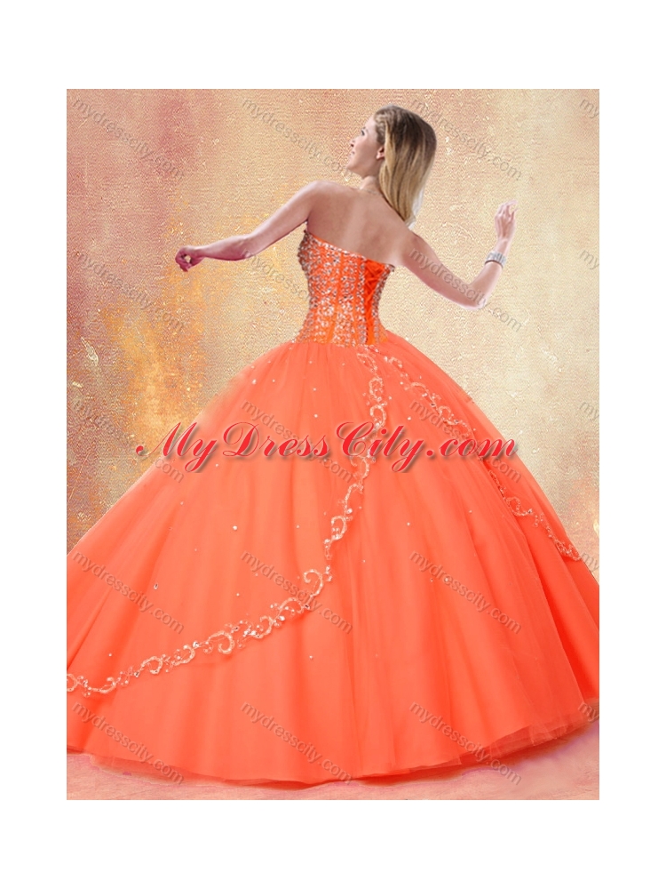 2016 Simple Ball Gown Sweetheart Beading Sweet 16 Dresses