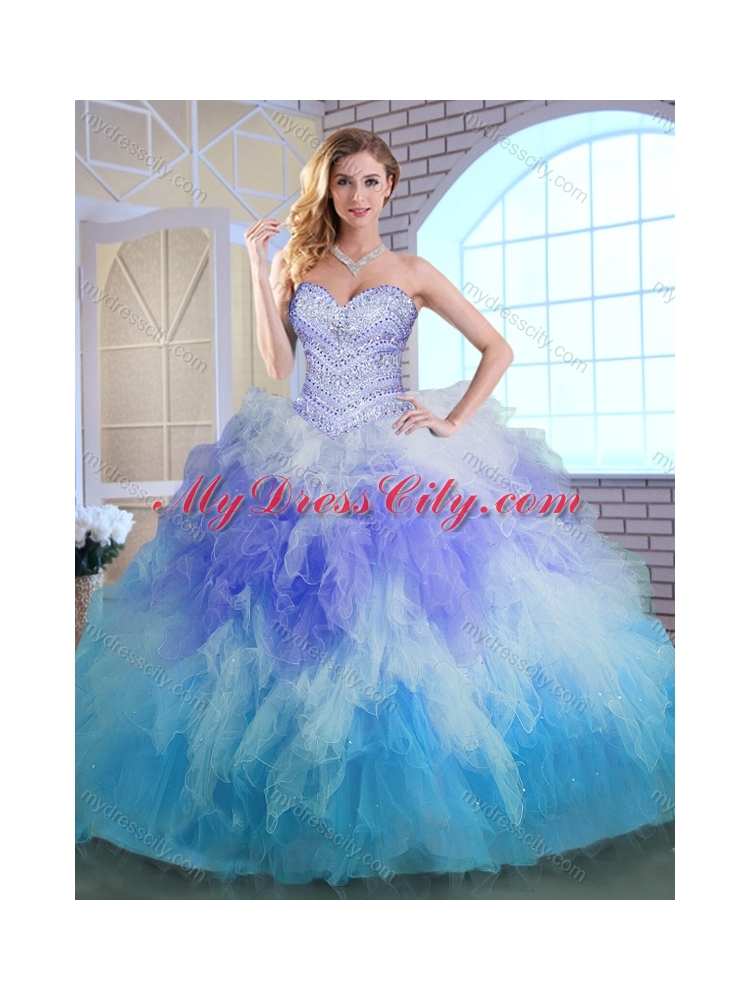 Elegant Sweetheart Multi Color Quinceanera Gowns with Beading and Ruffles