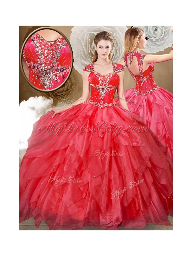 Hot Sale Sweetheart Beading and Red Quinceanera Dresses