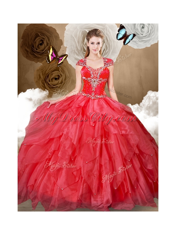 Hot Sale Sweetheart Beading and Red Quinceanera Dresses