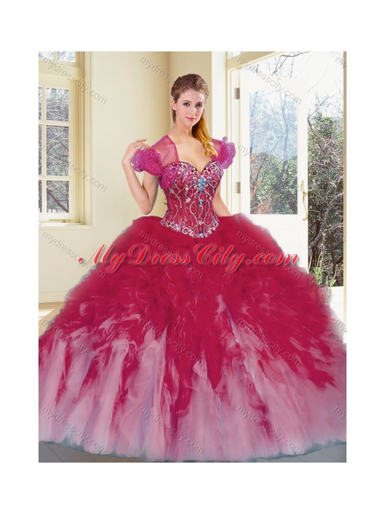 Latest Multi Color Quinceanera Dresses with Beading and Ruffles