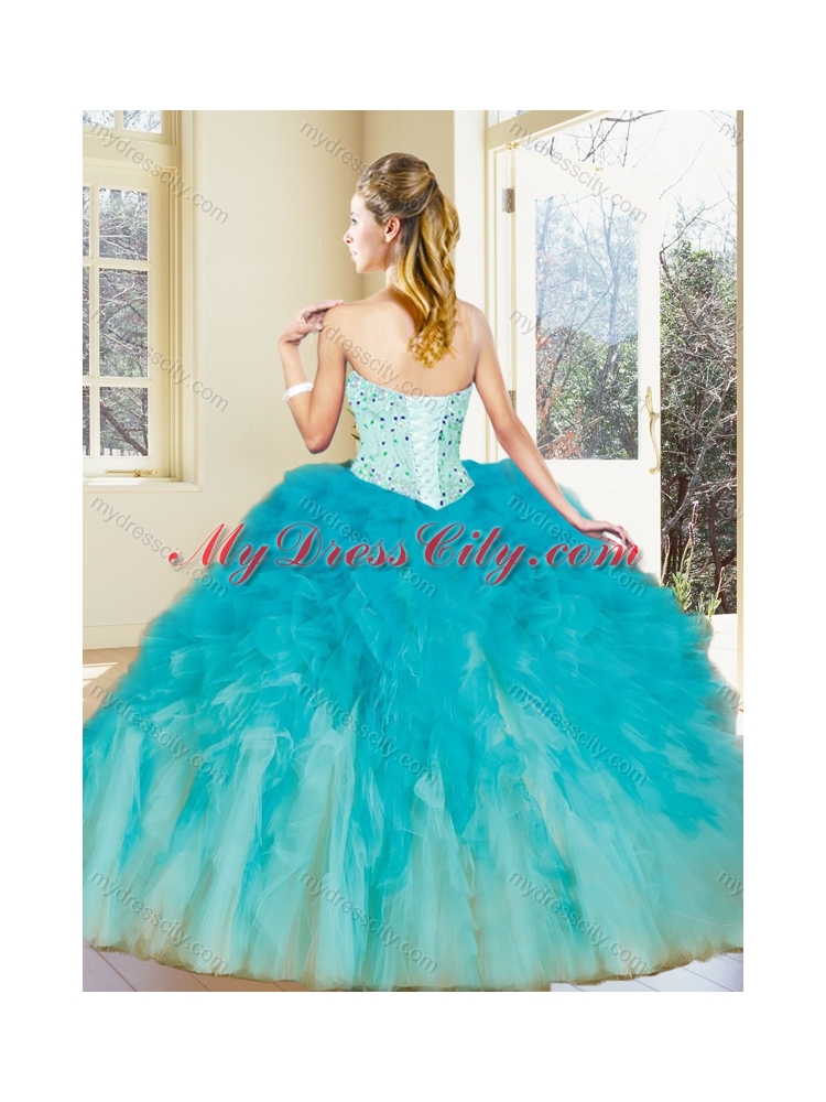 Latest Multi Color Quinceanera Dresses with Beading and Ruffles