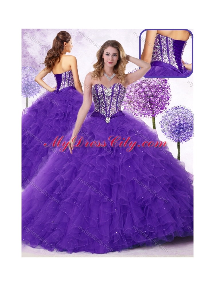 New Arrivals Sweetheart Quinceanera Gowns with Beading and Ruffles