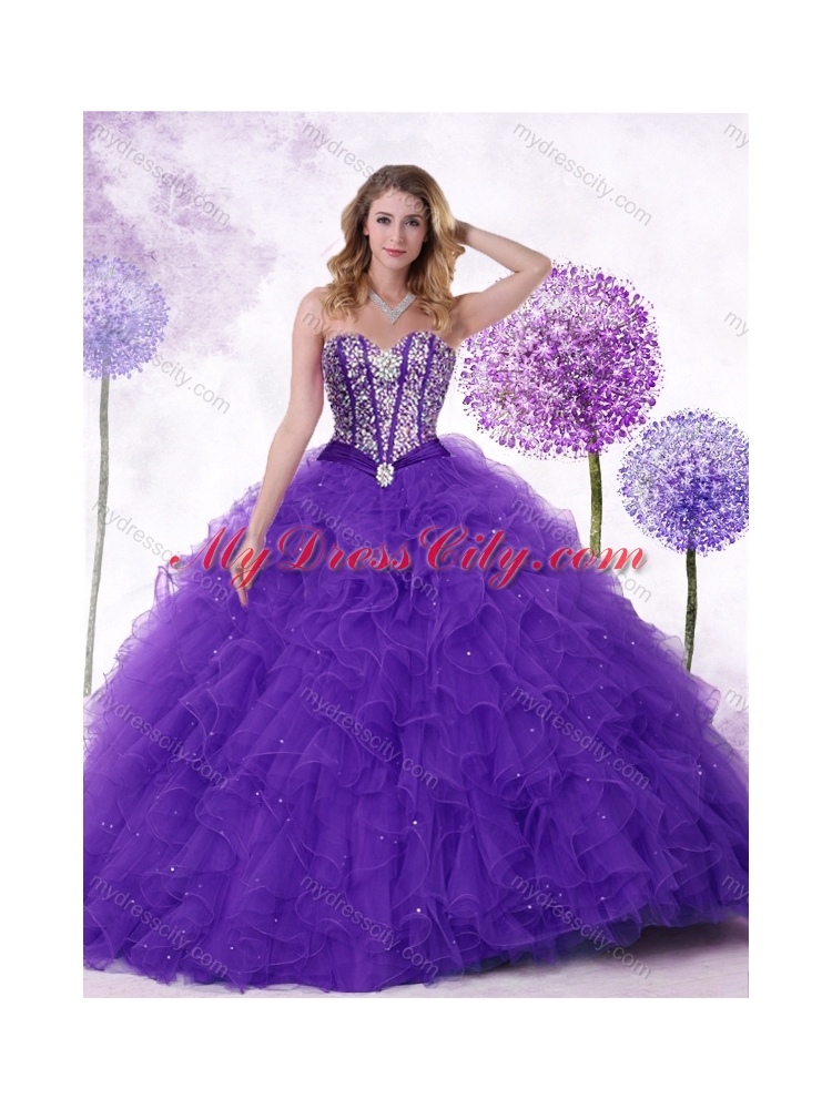 New Arrivals Sweetheart Quinceanera Gowns with Beading and Ruffles