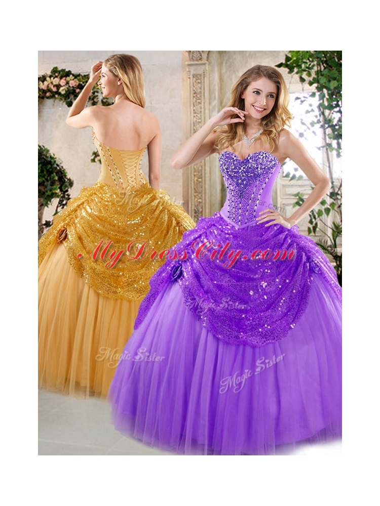 New Style Ball Gown Beading and Paillette Quinceanera Dresses for Fall