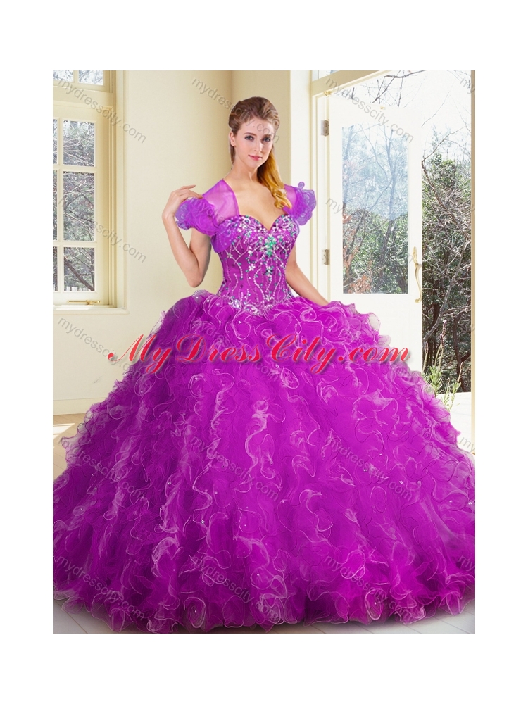 Pretty Ball Gown Quinceanera Dresses with Ruffles for Fall