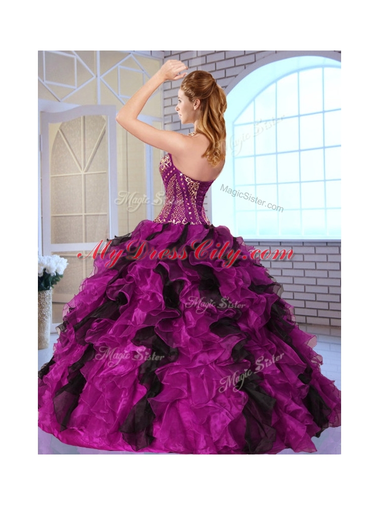 Super Hot Ball Gown Appliques and Ruffles Quinceanera Dresses for Fall