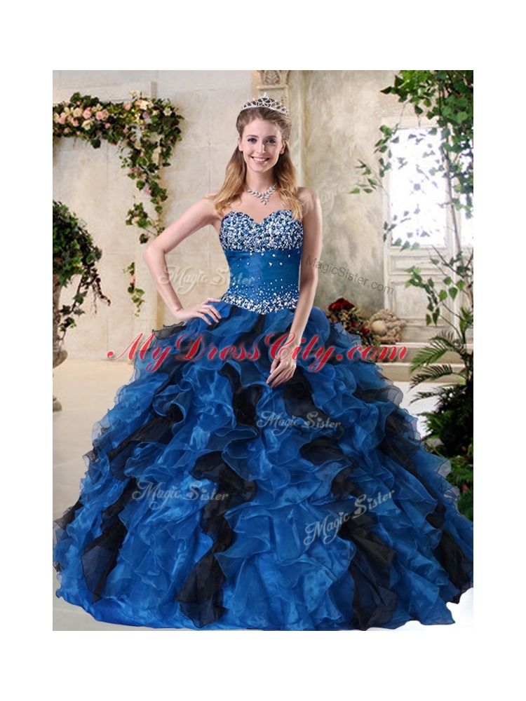 Top Selling Ball Gown Multi Color Sweet 16 Dresses with Beading and Ruffles