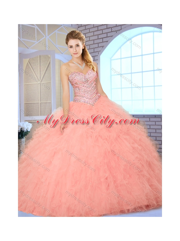 Wonderful Ball Gown Quinceanera Dresses with Beading and Ruffles