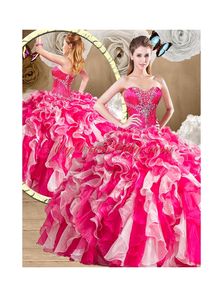 New Arrivals Sweetheart Multi Color Quinceanera Gowns with Ruffles