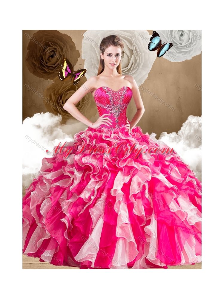 New Arrivals Sweetheart Multi Color Quinceanera Gowns with Ruffles