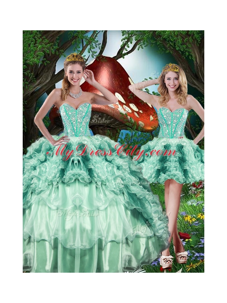 Beautiful Detachable Sweet 16 Dresses with Beading and Ruffles