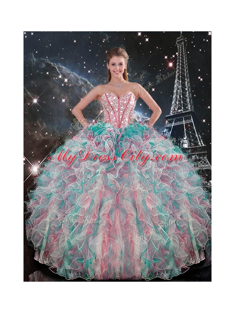 Best Ball Gown Sweetheart Detachable Quinceanera Dresses with Ruffles