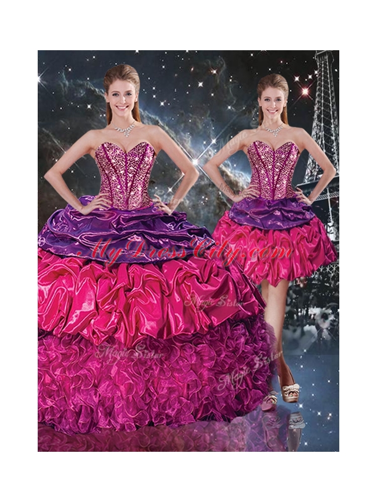 Gorgeous Ball Gown Sweetheart Detachable Quinceanera Dresses with Ruffles