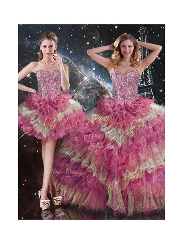 Gorgeous Ball Gown Sweetheart Detachable Sweet 16 Dresses for Fall