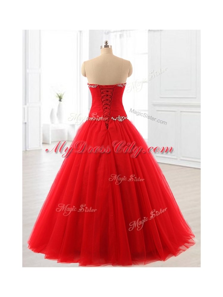 Custom Made  A Line Beading Tulle Quinceanera Dresses for 2016