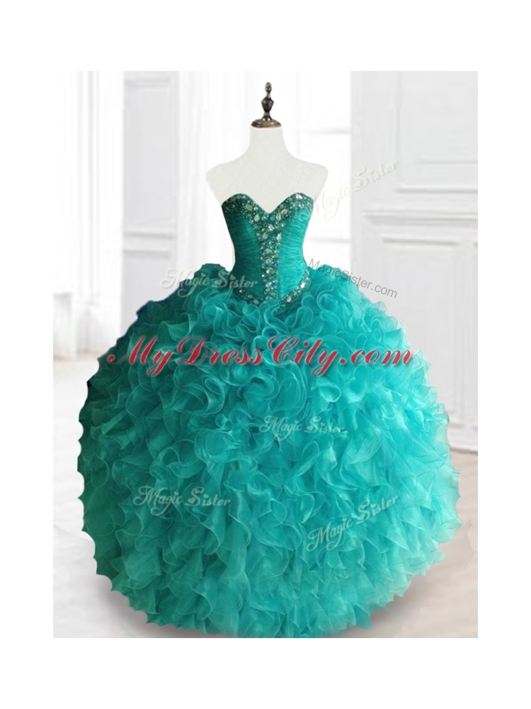 Custom Made 2016 Ball Gown Sweetheart Quinceanera Dresses with Beading