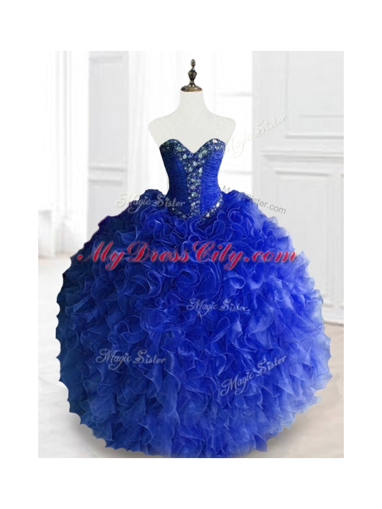 Custom Made 2016 Ball Gown Sweetheart Quinceanera Dresses with Beading