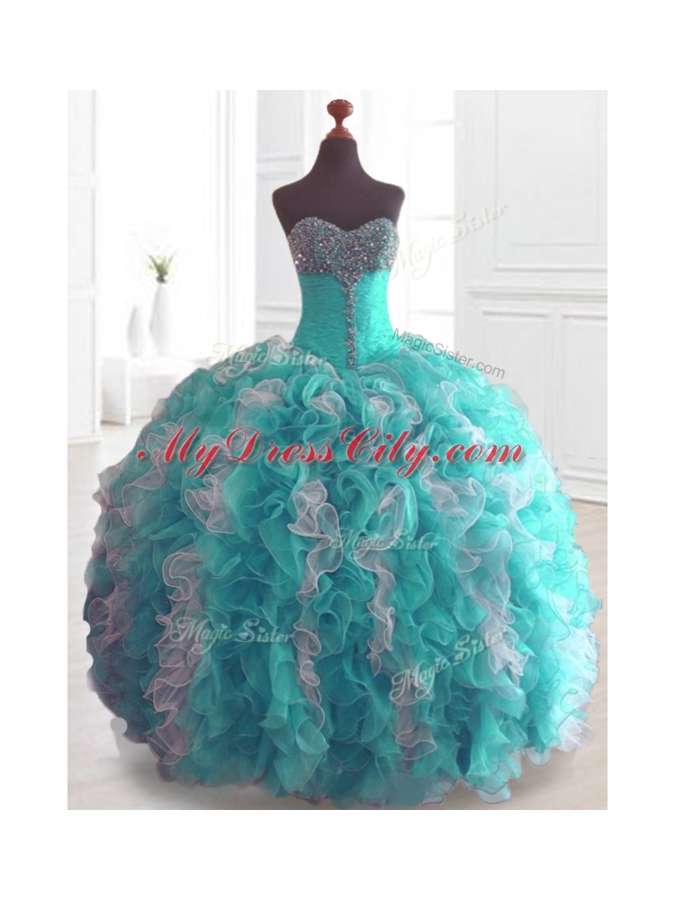 Custom Made Beading and Ruffles Quinceanera Dresses in Multi Color