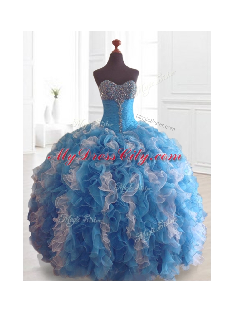 Custom Made Beading and Ruffles Quinceanera Dresses in Multi Color