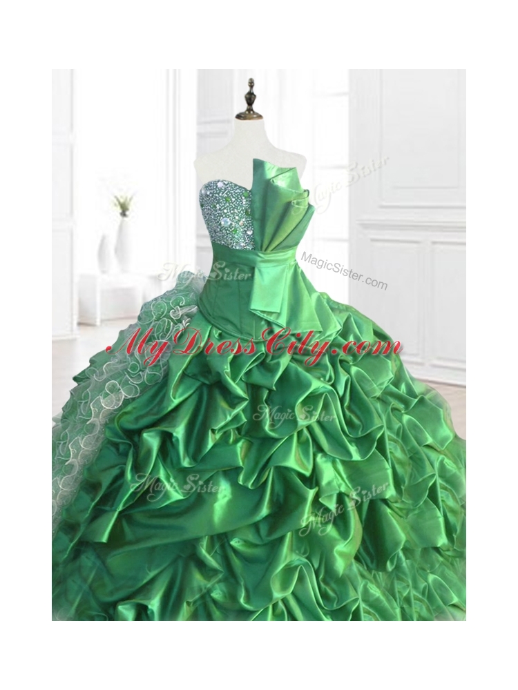 Custom Made Sequins and Ruffles Quinceanera Dresses with Pick Ups