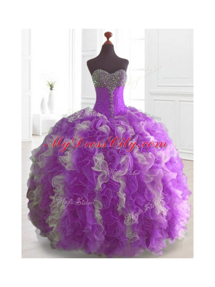 In Stock Multi Color Quinceanera Dresses with Beading and Ruffles