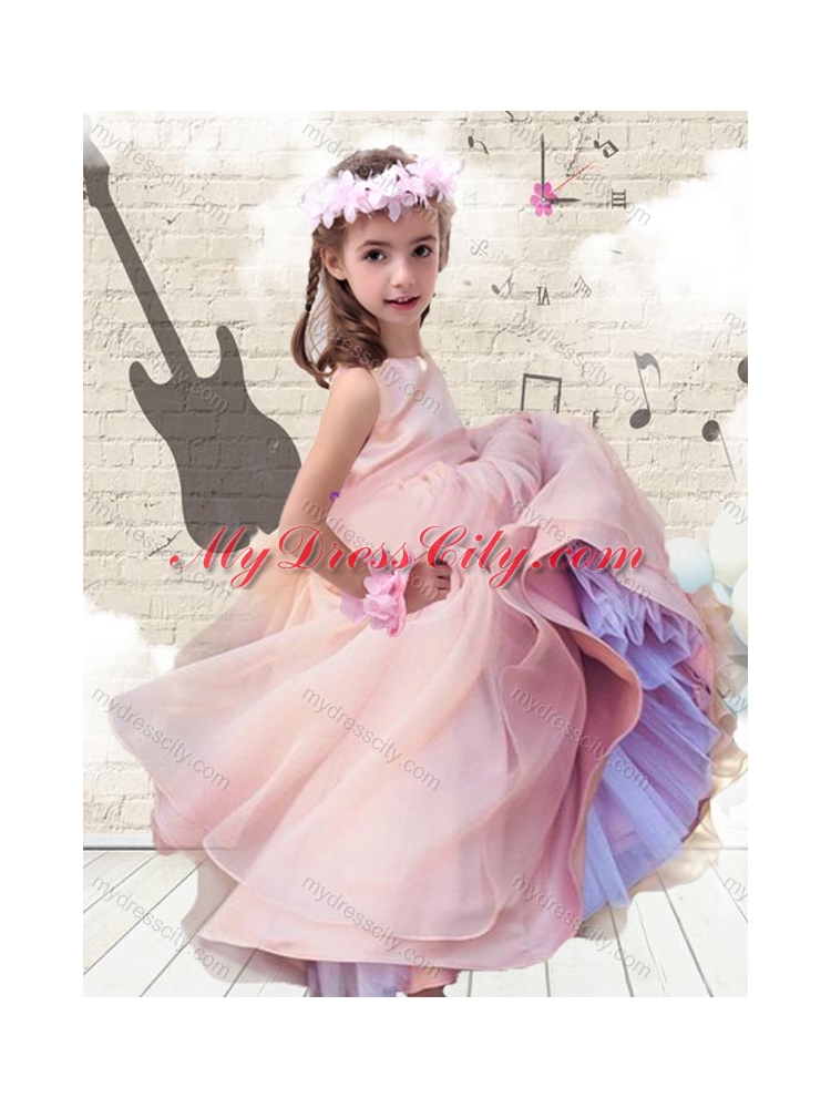 2016 Pretty Ball Gown Peach  Little Girls Pageant Dresses with Bowknot