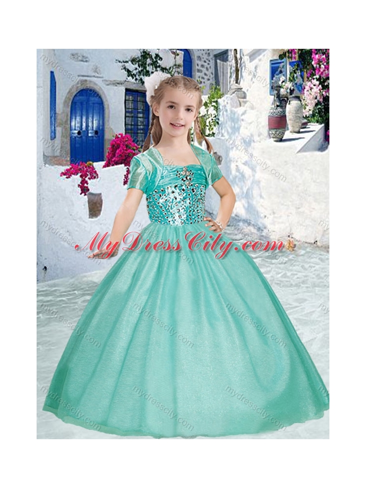 2016 Pretty Spaghetti Straps Little Girl Pageant Dresses with Beading