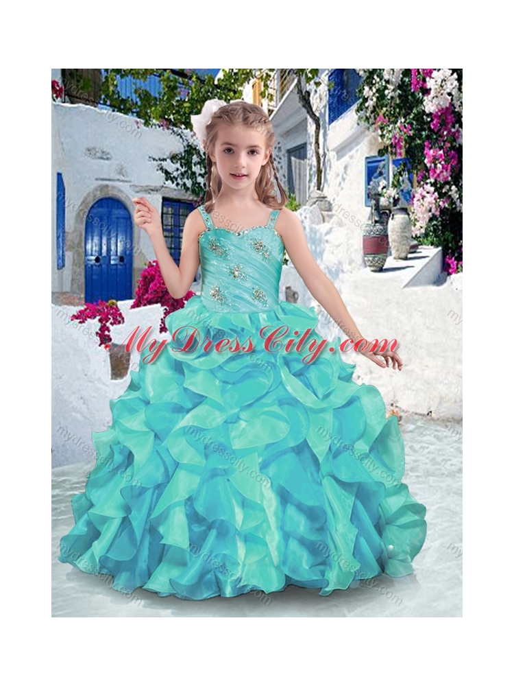 Customized Straps Ball Gown Mini Quinceanera Dresses with Ruffles