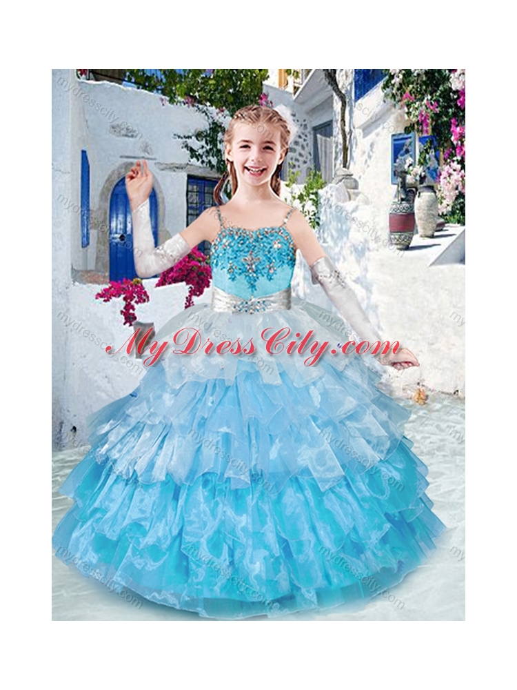 Customized Straps Mini Quinceanera Dresses with Ruffled Layers and Appliques