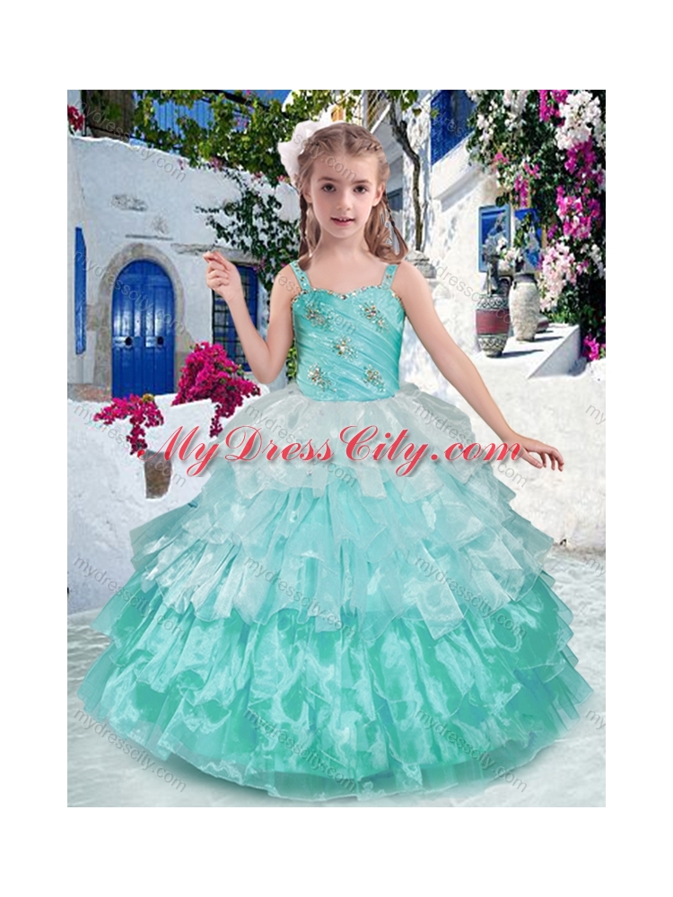 Luxurious Straps Ball Gown Mini Quinceanera Dresses with Ruffled Layers