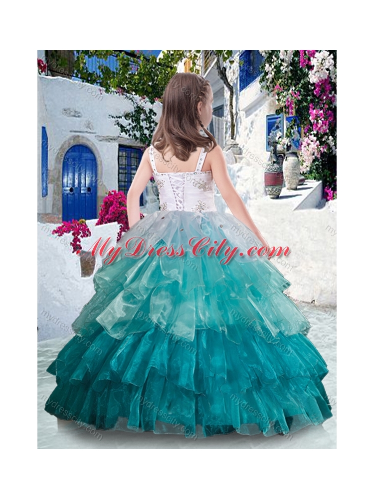 Luxurious Straps Ball Gown Mini Quinceanera Dresses with Ruffled Layers