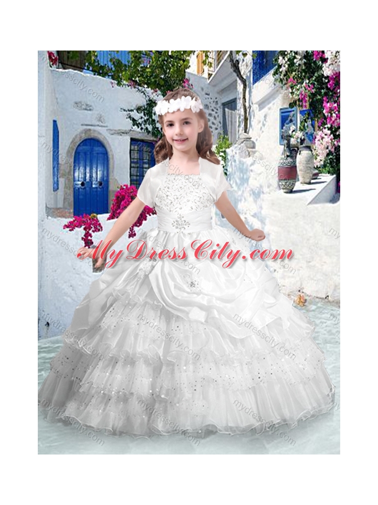 Classical Ball Gown  Mini Quinceanera  Dresses with Ruffled Layers and Beading