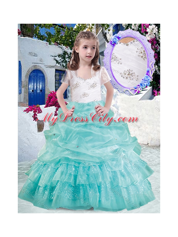 Elegant Straps Ball Gown Mini Quinceanera Dresses with Beading and Bubles