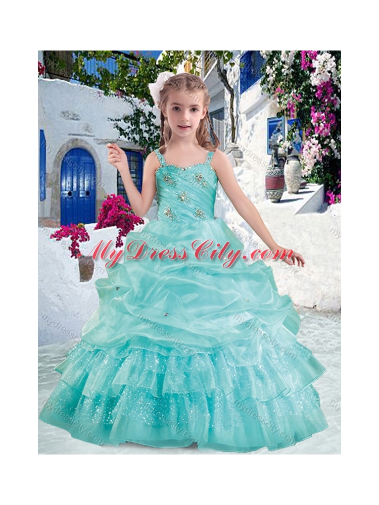 Elegant Straps Ball Gown Mini Quinceanera Dresses with Beading and Bubles