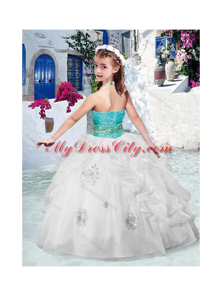 Fashionable Halter Top  Mini Quinceanera Dresses with Beading and Bubles