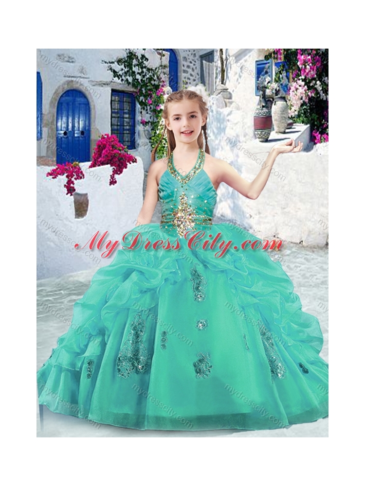 Fashionable Halter Top  Mini Quinceanera Dresses with Beading and Bubles