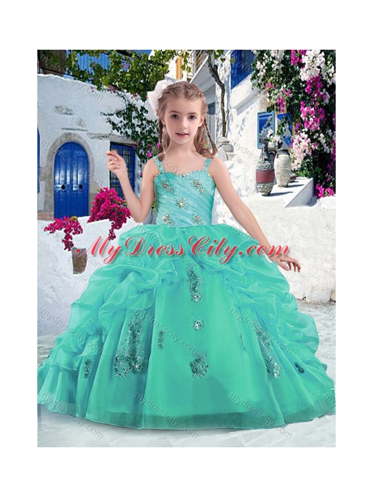 Latest Ball Gown Straps Beading and Bubles Mini Quinceanera Dresses