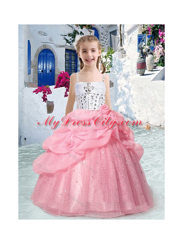 Perfect Spaghetti Straps Mini Quinceanera Dresses with Beading and Bubles