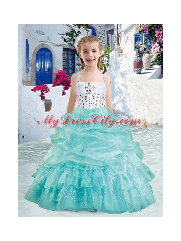 Romantic Spaghetti Straps Mini Quinceanera Dresses with Beading and Bubles