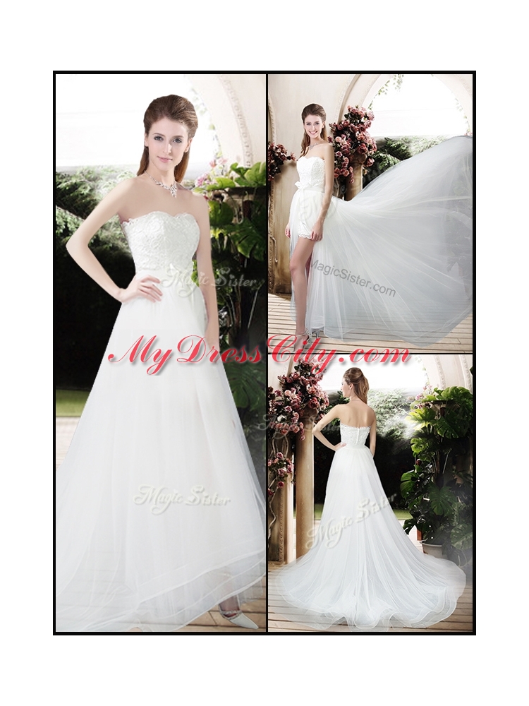 Exclusive Empire Sweetheart Wedding Dresses with Brush Train for 2016