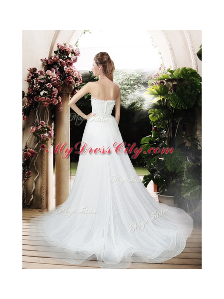 Exclusive Empire Sweetheart Wedding Dresses with Brush Train for 2016