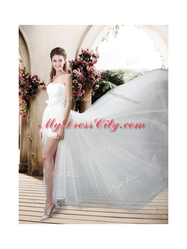 Exclusive Empire Sweetheart Wedding Dresses with Brush Train for 2016