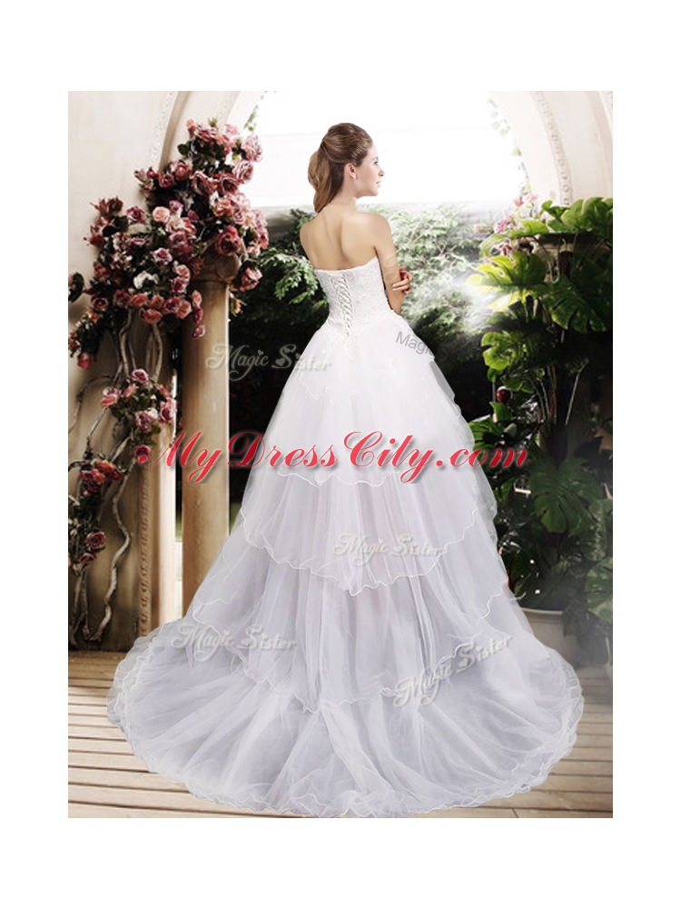 New Arrivals High Low Wedding Dresses with Ruffles