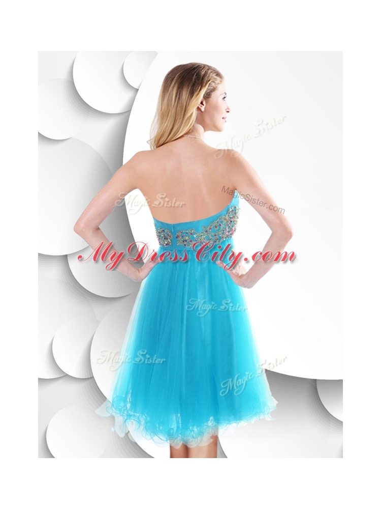 Sweet Short Baby Blue Prom Dress with Beading